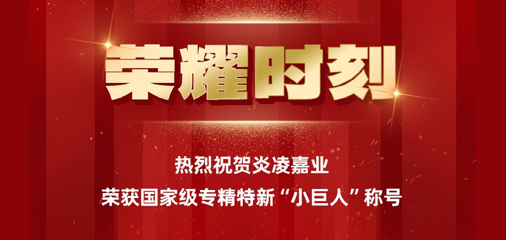 榮耀時刻 I 熱烈祝賀炎淩嘉業榮獲國家級專精特新“小巨人”稱号